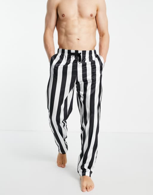 ASOS DESIGN - Gestreepte satijnen lounge-pyjamabroek