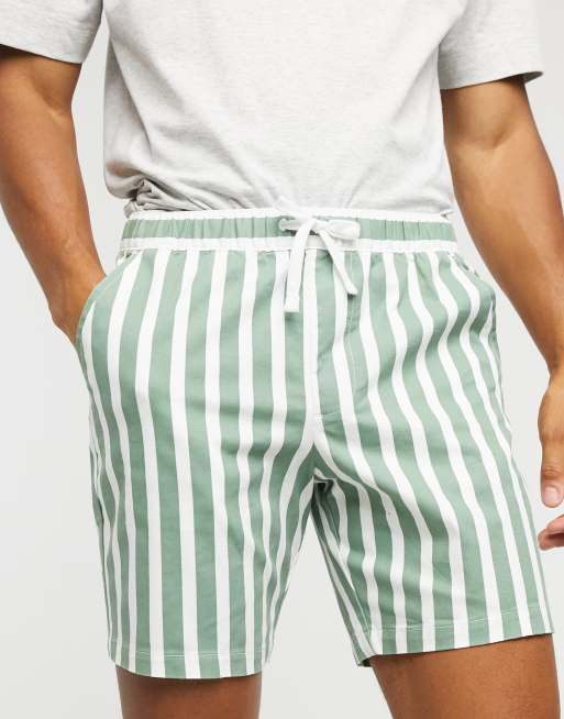 ASOS DESIGN - Gestreepte short in korte lengte in groen