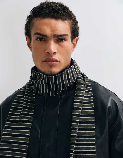 ASOS DESIGN gestreepte super skinny sjaal in grijs, 3 van 3