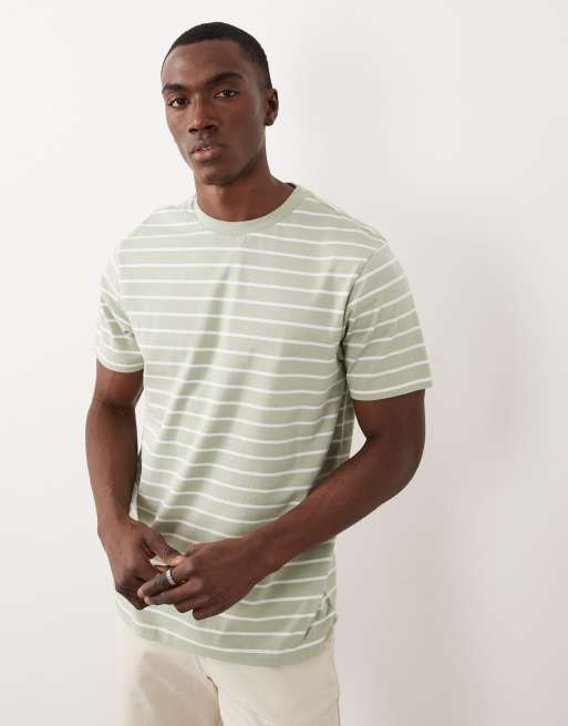 ASOS DESIGN – Gestreiftes Regular-Fit-T-Shirt in Salbeigrün und Weiß, 5 von 5