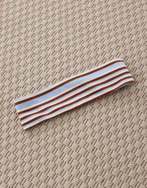 ASOS DESIGN – Gestreiftes Stirnband aus Jersey in Blau und Braun, 2 von 3