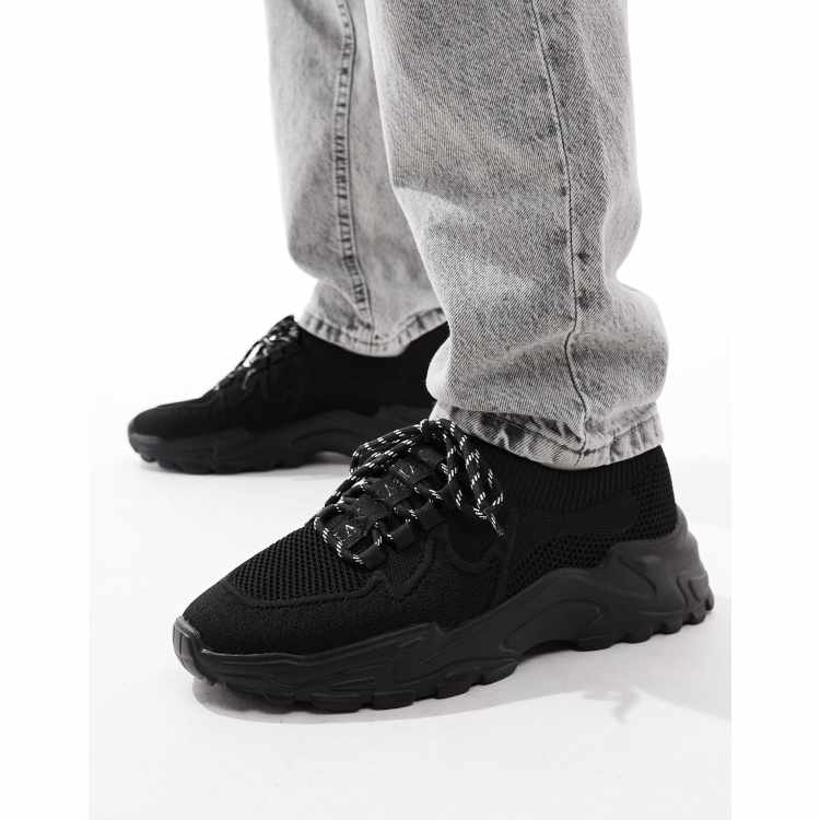 ASOS DESIGN Gestrickte Sneaker in Schwarz ASOS