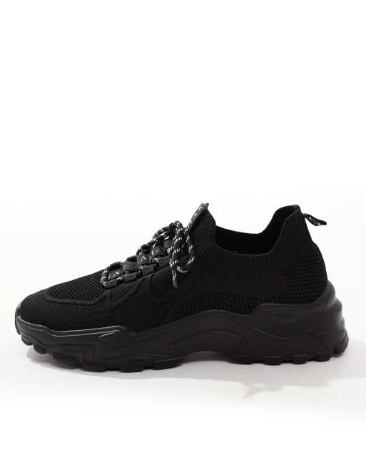 ASOS DESIGN Gestrickte Sneaker in Schwarz ASOS