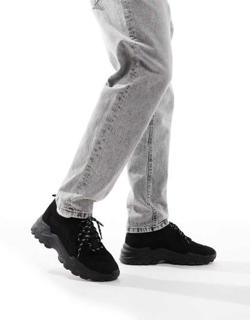 ASOS DESIGN Gestrickte Sneaker in Schwarz ASOS