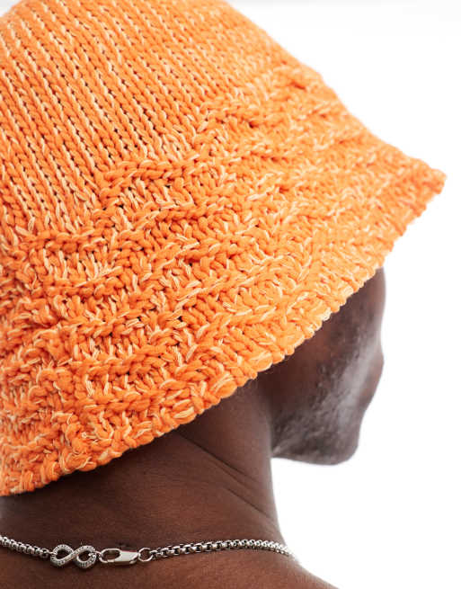 ASOS DESIGN – Gestrickter Anglerhut in Orange, 3 von 4