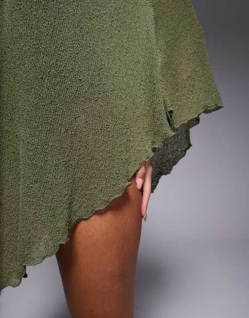 ASOS DESIGN – Gestrickter Strand-Poncho in Khaki, 4 von 4