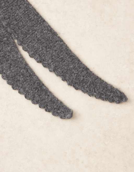 ASOS DESIGN – Gestricktes Halstuch in Grau mit Bogenkante, 2 von 3