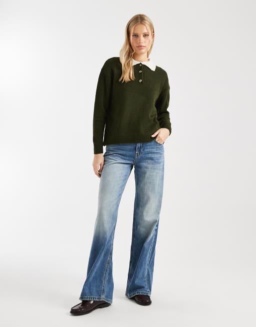 ASOS DESIGN – Gestricktes Rugby-Oberteil in Khaki, 3 von 4