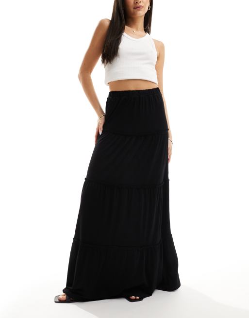 Asos black maxi skirt on sale