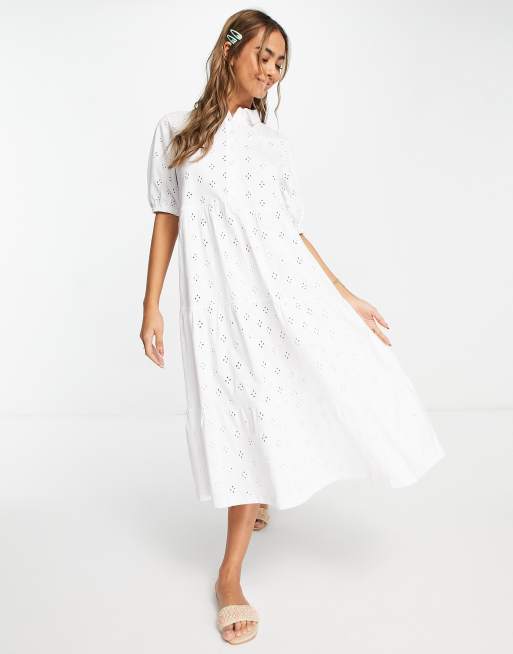 Asos midi white dress on sale