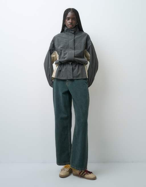 ASOS DESIGN getailleerd jack met kleurvlakken in zwart en crème, 2 van 4