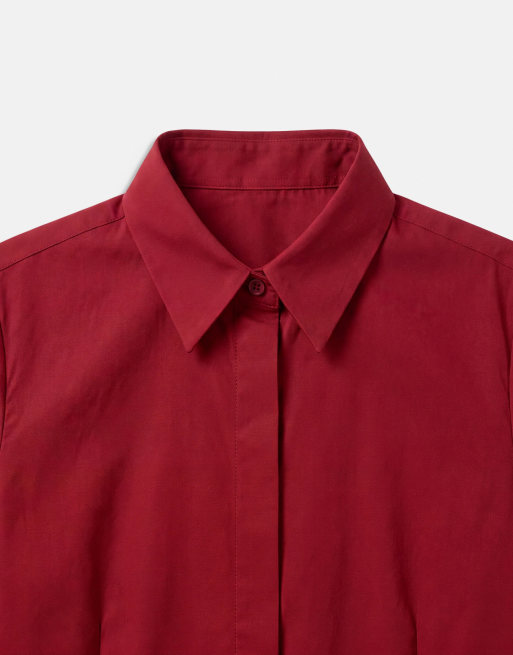 ASOS DESIGN getailleerd overhemd in bordeauxrood, 8 van 8