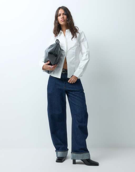 ASOS DESIGN getailleerd overhemd in wit, 2 van 8