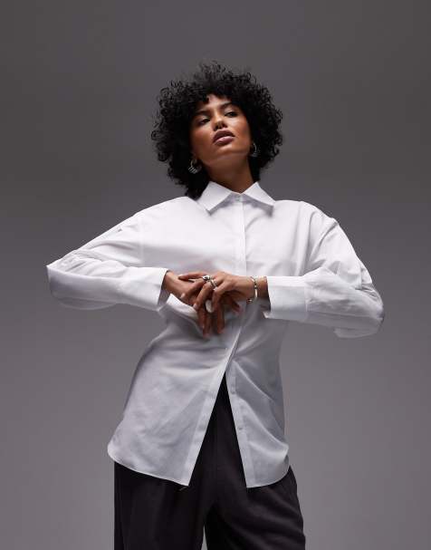 ASOS DESIGN - Getailleerd overhemd met cocoonmouwen in wit - view 1