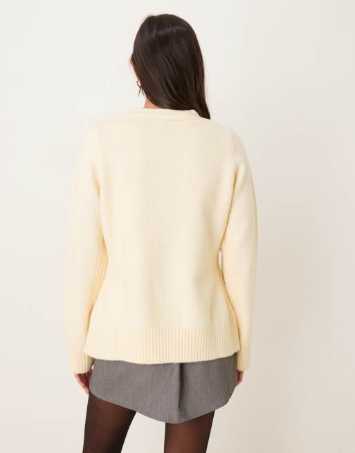 ASOS DESIGN - Getailleerd vest met V-hals en zakken in lichtgeel, 3 van 4