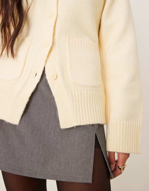 ASOS DESIGN - Getailleerd vest met V-hals en zakken in lichtgeel, 4 van 4