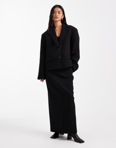 ASOS DESIGN - Getailleerde kokerrok in zwart - view 1