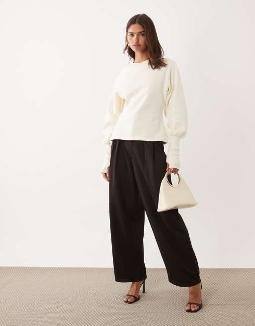 ASOS DESIGN - Getailleerde top met lange mouwen in lichtgeel, 4 van 4