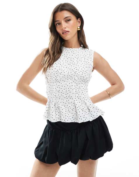 ASOS DESIGN - Getailleerde top met stippen - view 1