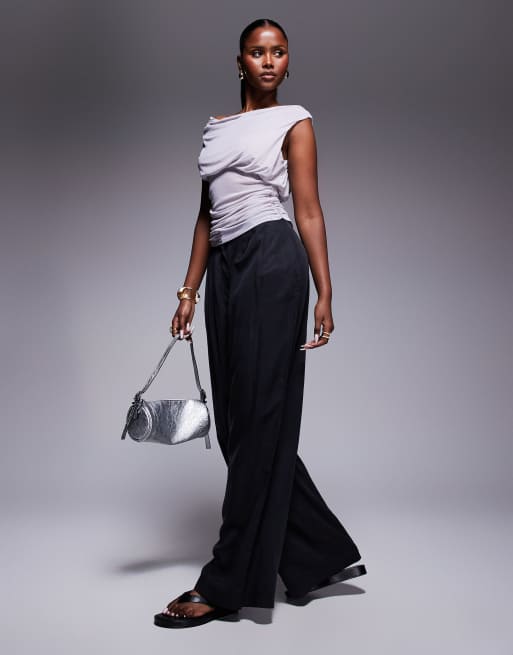 ASOS DESIGN - Getailleerde top van mesh in grijs, 2 van 4