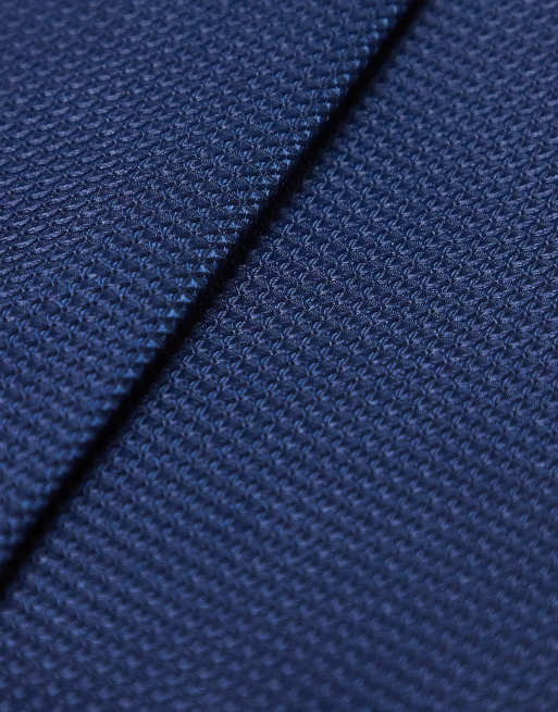 ASOS DESIGN - Getextureerde stropdas en pochet in marineblauw, 2 van 3