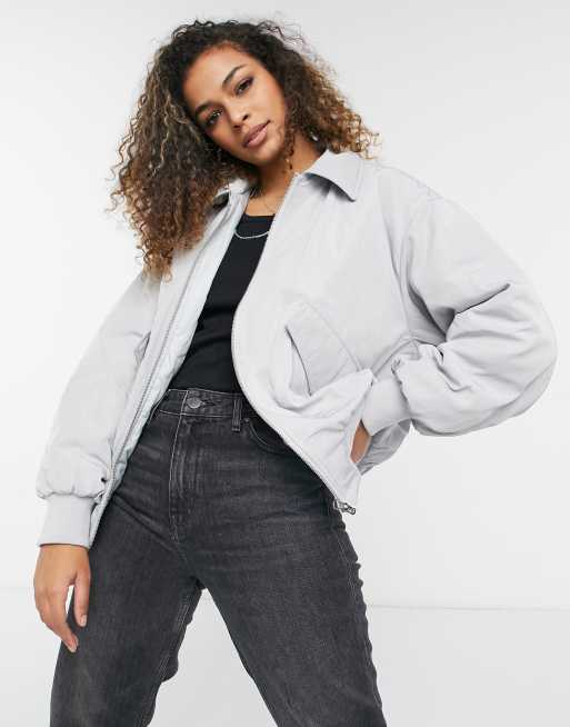 ASOS DESIGN - Gewatteerd bomberjack in blauw - MBLUE