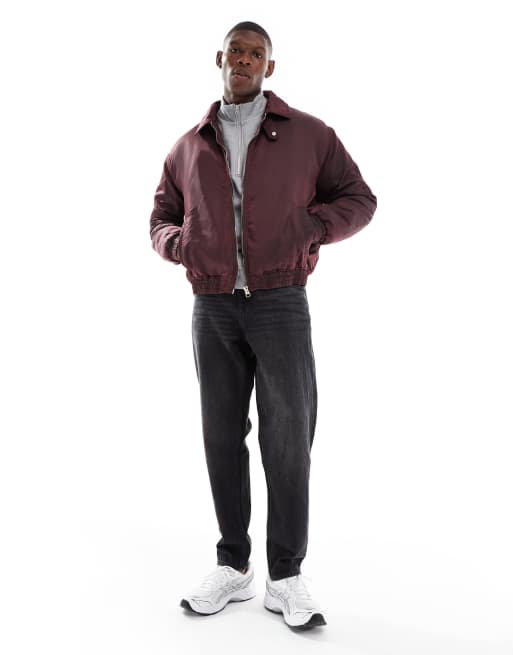 ASOS Design - Gewatteerd bomberjack in bordeaux met wassing, 2 van 5