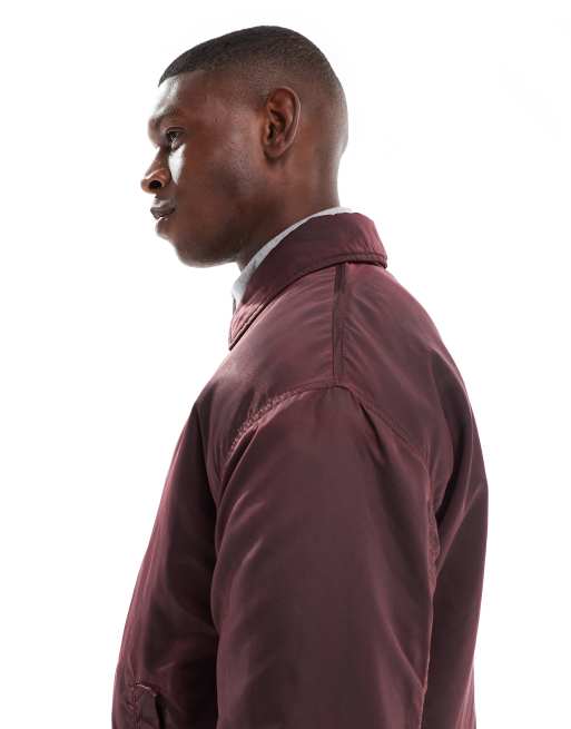 ASOS Design - Gewatteerd bomberjack in bordeaux met wassing, 4 van 5