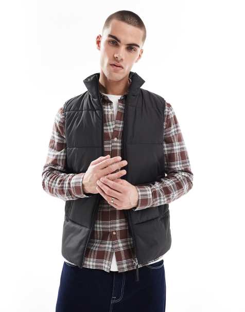 ASOS DESIGN - Gewatteerd gilet in zwart - view 1