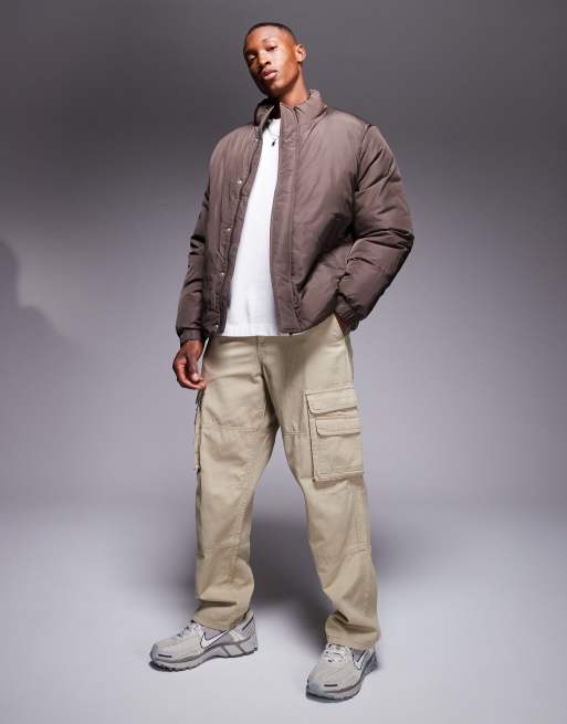 ASOS DESIGN - Gewatteerd jack in bruin