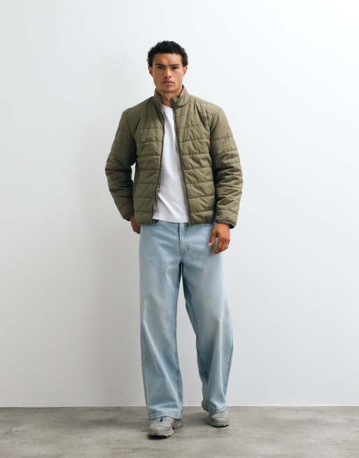 ASOS DESIGN gewatteerd jack met voering in kaki, 2 van 5