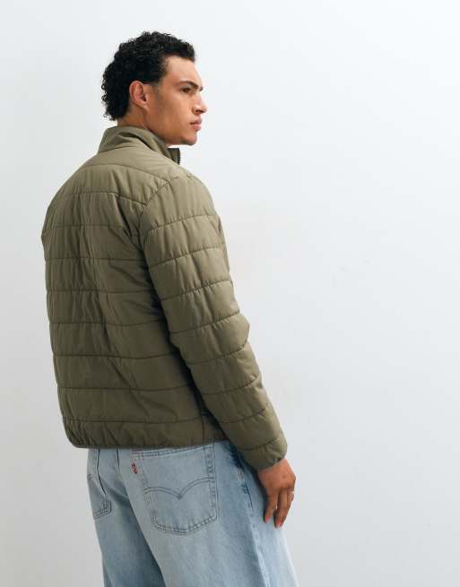 ASOS DESIGN gewatteerd jack met voering in kaki, 3 van 5