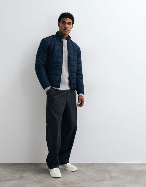 ASOS DESIGN gewatteerd jack met voering in navy - view 1