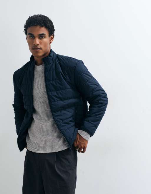 ASOS DESIGN gewatteerd jack met voering in navy, 5 van 5