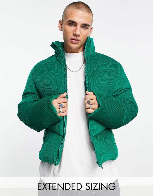 ASOS DESIGN - Gewatteerd jack van corduroy in groen