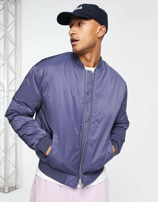 ASOS DESIGN - Gewatteerd MA1 bomberjack in blauw