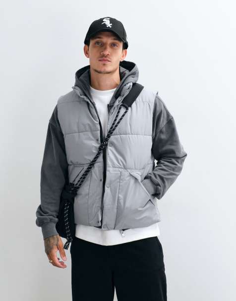 ASOS DESIGN - Gewatteerde bodywarmer in grijs - view 1