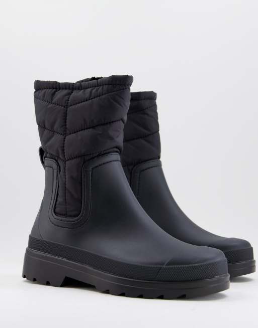 ASOS DESIGN - Gewatteerde regenlaarzen in zwart