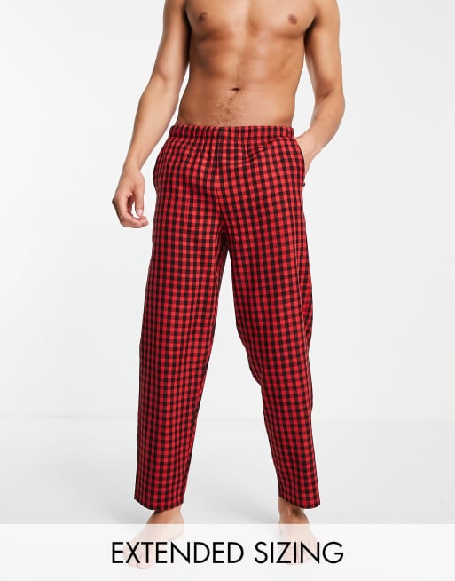 ASOS DESIGN – Gewebte, karierte Lounge-Hose in Rot