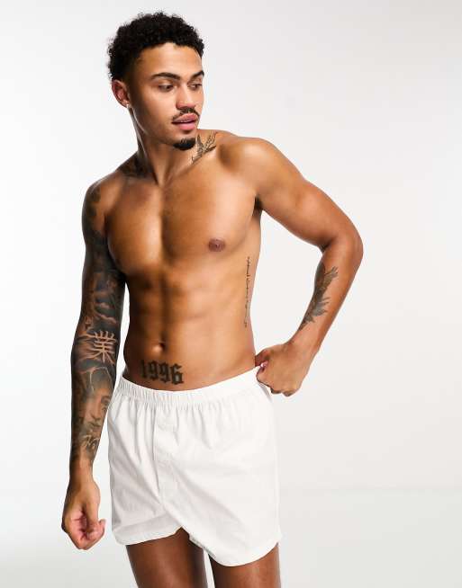ASOS DESIGN - Geweven boxershort in wit