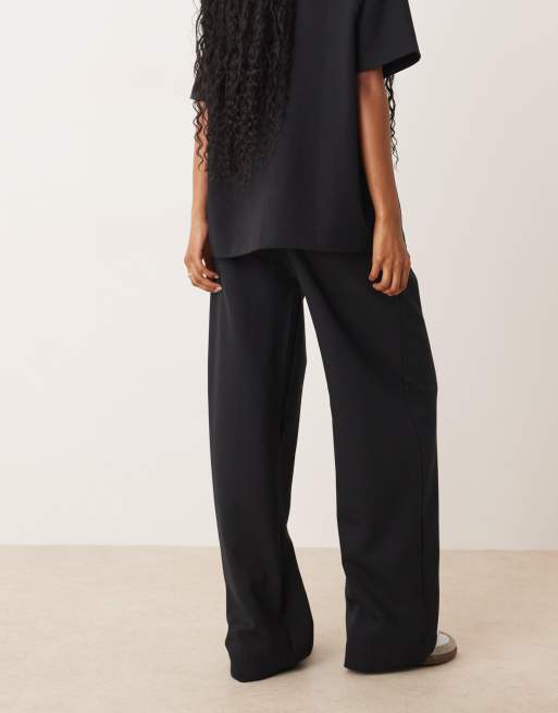 ASOS DESIGN - Geweven broek met superwijde pijpen en interlock-naden in zwart, 3 van 5