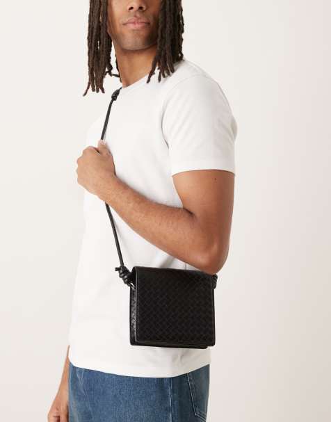 ASOS DESIGN - Geweven crossbody tas met textuur in zwart - view 1