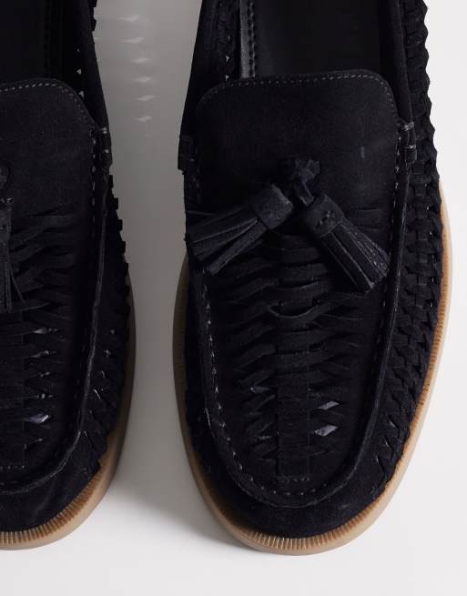 ASOS DESIGN - Geweven loafers met kwastjes in zwart suède, 4 van 4