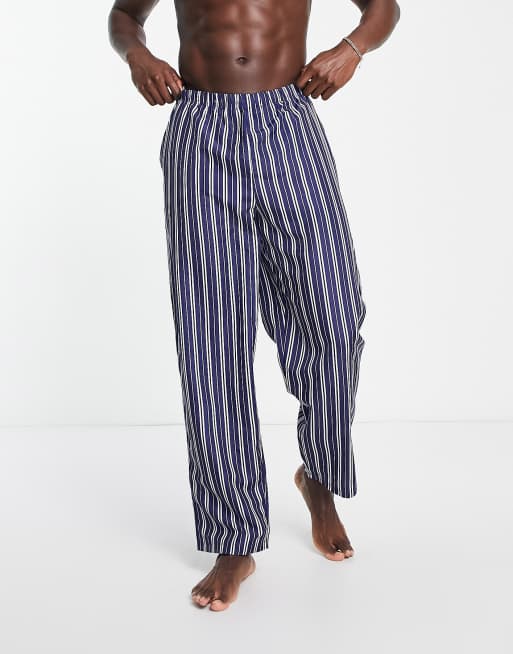 ASOS DESIGN - Geweven loungebroek met strepen in marineblauw en wit, 4 van 4