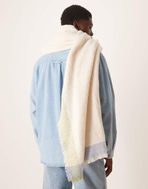 ASOS DESIGN - Geweven oversized dekensjaal in ecru, 3 van 3