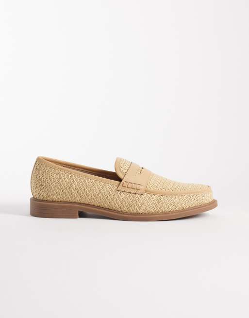 ASOS DESIGN - Geweven penny loafers in naturel, 2 van 4