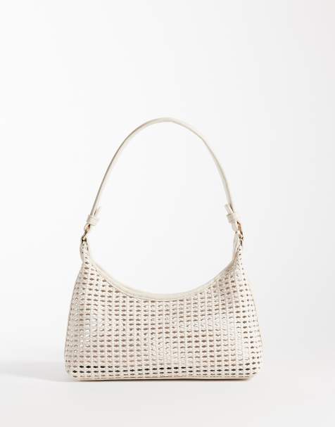 ASOS DESIGN - Geweven schoudertas in jaren 90-stijl in crème - view 1