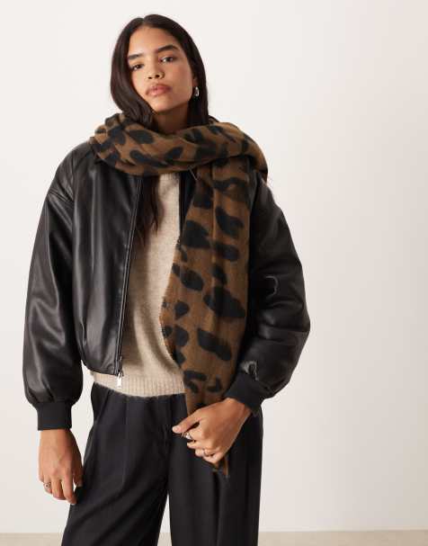ASOS DESIGN - Geweven sjaal met luipaardmotief - view 1
