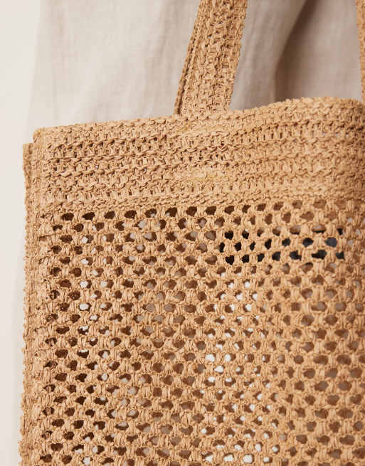 ASOS DESIGN - Geweven tote tas in lichtbruin, 2 van 4