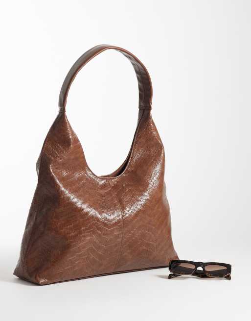 ASOS DESIGN - Geweven tote tas met lage ronde bovenkant in chocoladebruin, 2 van 4